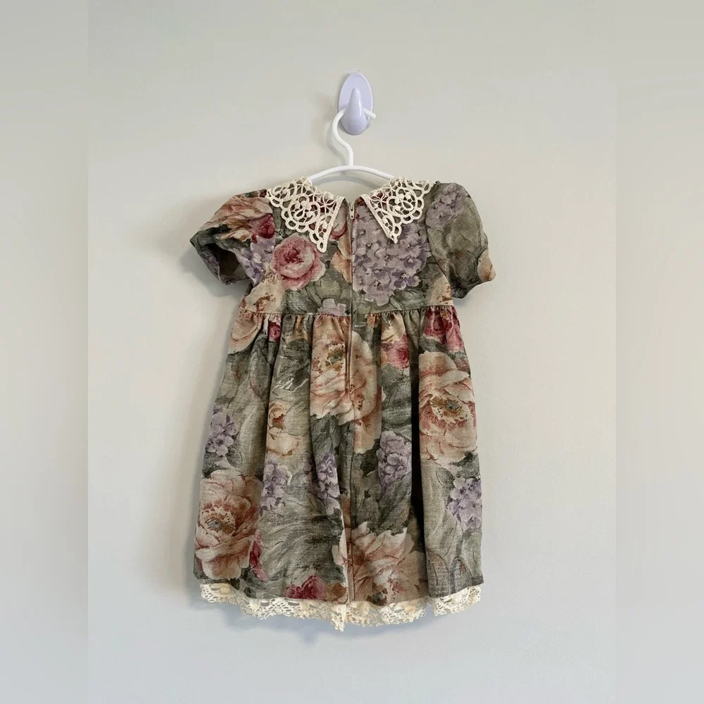 Vintage Good Lad linen blend floral dress with lace collar 🖤 - Picture 6 of 10
